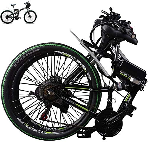 Electric Bike : GHH Adult folding electric bike 26" Outdoor Mountain MTB Wheel Mens Hybrid Bike, Removable Lithium-Ion Battery (48V 350W) with Double Disc Brake