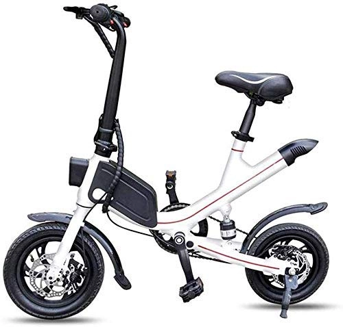 Electric Bike : GJJSZ Electric Bike, with LED Lighting Travel Pedal Small Battery Car Aluminum Alloy Frame Two-Wheel Mini Pedal Electric Car for Adult Outdoors Adventure, 7.8A