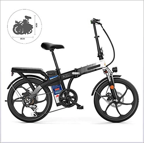 Electric Bike : GJJSZ Folding Bike 48V 10AH Electric Bicycle And 7 Speed / One Wheel Front Fork Double Shock Absorption (High Carbon Steel Frame, 250W)