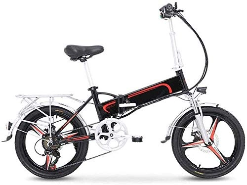 Electric Bike : GJJSZ Folding Electric Bicycle, Variable Speed Small Portable Ultra Light 48V Lithium-Ion Battery Ebike Adult Men And Women Outdoors Adventure