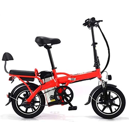 Electric Bike : GJJSZ Folding Electric Bike with 48V 20Ah Removable Lithium-Ion Battery, 14 Inch Ebike with 350W Brushless Motor