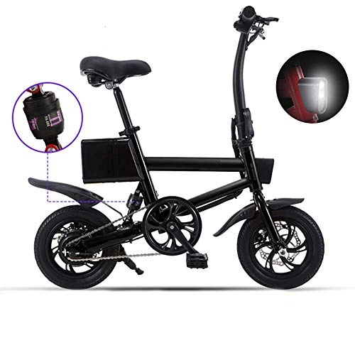 Electric Bike : GJJSZ Upgraded Travel Electric Bike, 240W 12'' Electric Bicycle with Removable 36V 5.2 AH Lithium-Ion Battery Three Modes
