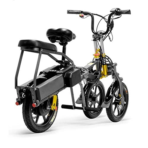 Electric Bike : GJZhuan Lightweight Electric Bike for Adult, 350W 3 Wheeled Bike, 30km / h, 48V Battery, hydraulic Disc Brakes, Folding City Commuter Scooter- With Battery Charger