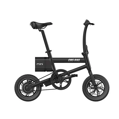 Electric Bike : GLY Folding Electric Bicycle Folding EBike With Pedals, Power Assist, 36V 250W Lithium Ion Battery; Electric Bike With 30 Miles Range And Dual Disc Mechanical Brakes LED Display (Color : Black)