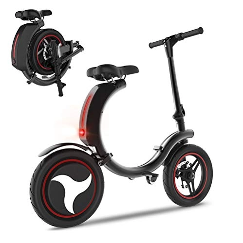 Electric Bike : GLYIG Smart Electric Bikes Portable Folding Scooter With Led Display Lighting, Collapsible Frame Travel Pedal Car, Engine Electric Bicycle(Black)