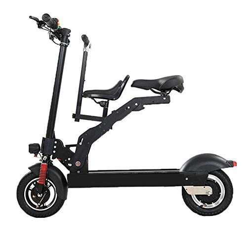 Electric Bike : Gmadostoe Electric Scooter with Seat, Mini Folding Electric Car Bike Rechargeable, Travel Pedal Small Battery Car 3 Riding Modes with LED Lighting Unisex
