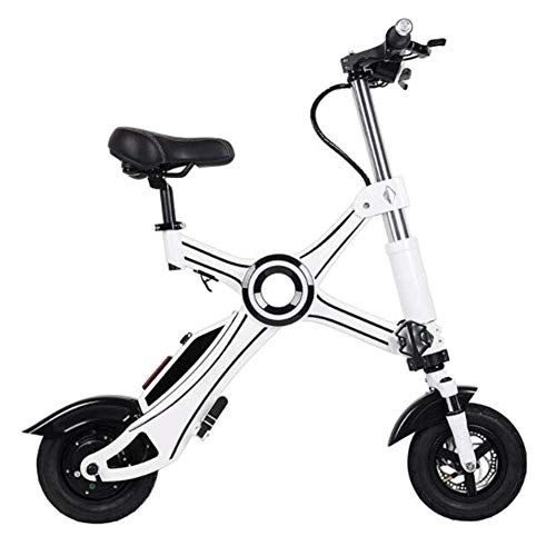 Electric Bike : Gmadostoe Folding Electric Bike, 250W City Bicycle With LED Lighting, Smart Electronic Vehicle Disc Brakes, Speed Up To 25Km / H, White