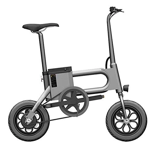 Electric Bike : Gmadostoe Folding Electric Bike, Adult Battery Car With Pedal, Removable Battery City Bike With Electronic Intelligent Anti-Theft, Black, battery~5.0ah