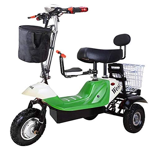 Electric Bike : Gmadostoe Folding Electric Tricycle, Mini Ladies Pick Up Children Folding Electric Car, 48V Lithium Battery Control Bicycle (Can Withstand 200KG), 05