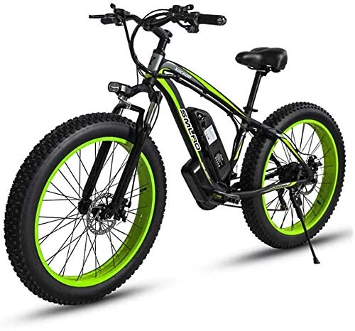 Electric Bike : GMZTT Unisex Bicycle Adult Electric Mountain Bicycle, 48V Lithium Battery Aluminum Alloy 18.5 Inch Frame Electric Snow Bicycle, With LCD Display And Oil brake (Color : A)