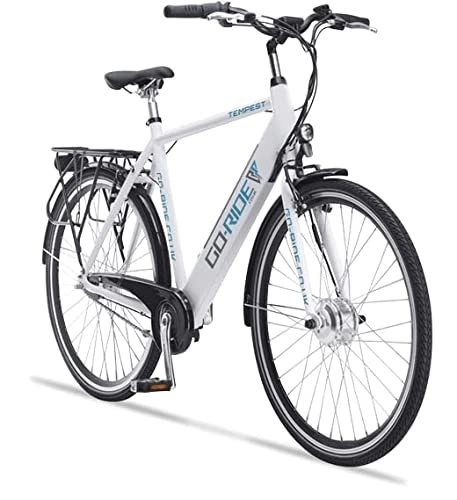 Electric Bike : Go-Ride Electric Bike for Adults Men - Tempest E Bike, 3 Speed Gears, Colour LCD Display & Built-In 10.5AH Battery | Electric Bikes for Commuting & Riding with Family | 250W, 21inch frame