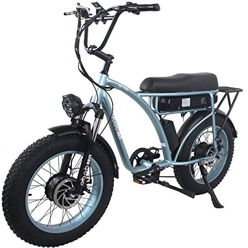 Electric Bike : GOGOBEST Electric Bike GF750 Retro Bike 20 Feet Mountain Bike for Adults 7-Speed 3 Riding Modes, Blue