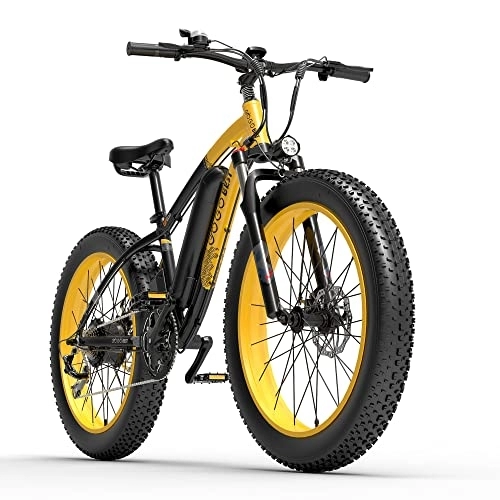 Electric Bike : GOGOBEST Fat Tire Electric Bike GF600, 26 Inch Electric Mountain Bike for Adults 3 Work Modes, Yellow