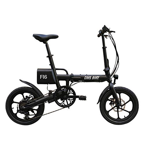 Electric Bike : Gowell Foldable Ebike with Detachable Lithium Battery 36V 7.8AH 250W Electric Bike Folded E-Bike Aluminium Alloy 16 Inch Max Speed 25KM / H, Black