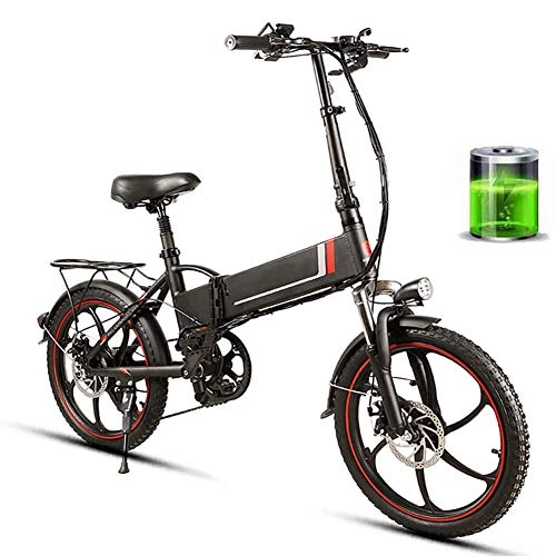 Electric Bike : Gowell Portable Folding Electric Bike 350W Motor 48V 10.4AH Lithium-Ion Battery LED Display E-MTB for Adults Men Women (Black)