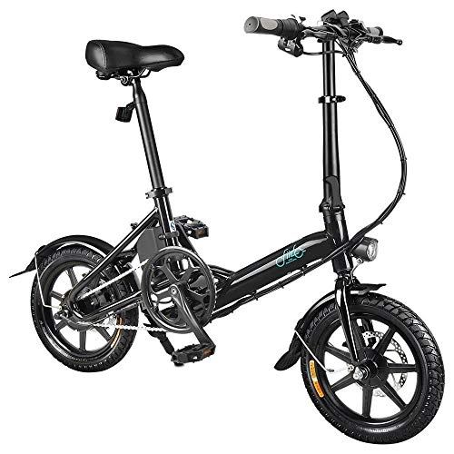 Electric Bike : GoZheec FIIDO D3 Electric Bike, Folding E Bikes 7.8AH 36V Battery with Shockproof Tire for Men Teenagers Outdoor Fitness City Commuting, Black