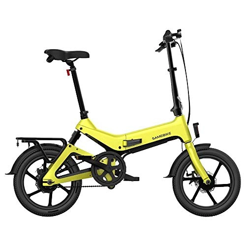 Electric Bike : GoZheec Samebike Electric Bike for Adults, Foldable Pedal Assist Ebike with 250W 7.5Ah Li-ion Battery Smart LCD Display Suitable for Men Teenagers Outdoor Fitness City Commuting (Yellow)