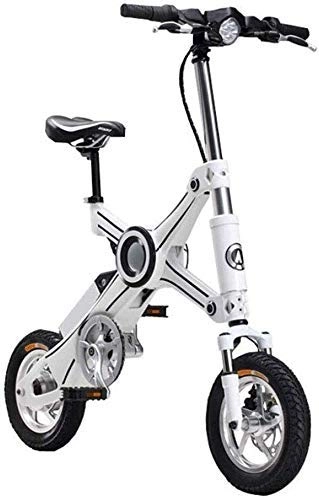 Electric Bike : Gpzj Folding Electric Bike, Aluminum Alloy Frame Light Folding City Bicycle Lithium Battery Moped Two-Wheel Mini Pedal Electric Car Outdoors Adventure