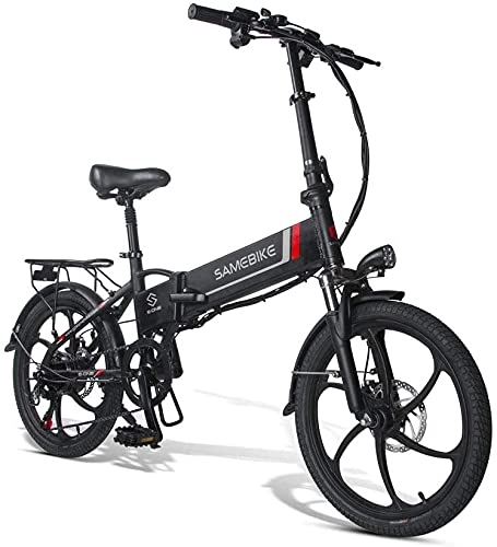 Electric Bike : Greenhouses 20 Inch Foldable Electric Bike 350W 48V 10.4Ah, E-bike Electric Bike For Adults With Remote Control, 7-speed Gear Lever(Color:black)