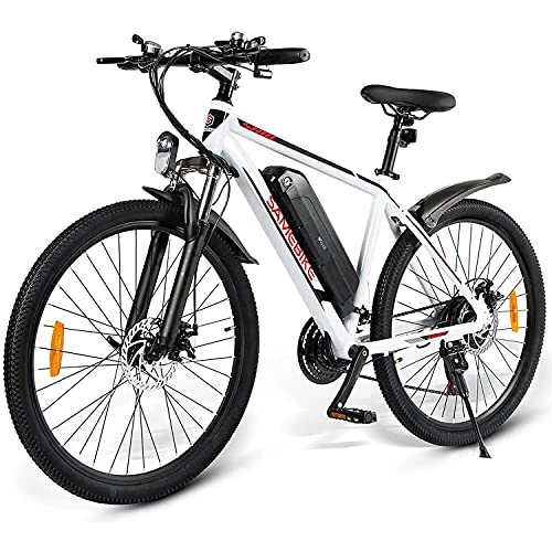 Electric Bike : Greenhouses Ebike，Electric Bike, 350W 26'' Electric Bicycle E-bike With Removable 36V / 10Ah Lithium-Ion Battery For Adults, 21 Speed Shifter(Color:white)