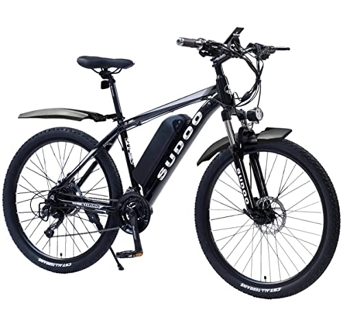 Electric Bike : GSOU SUDOO 26" Electric Mountain Bike for Adult. 2604 E-Bike with 250W Powerful Motor. 36V-13AH Battery. MICRO NEW 27-Speed. M5 Advanced LCD Display, Double Hydraulic Disk Brake