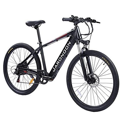 Electric Bike : GTWO F1 Mountain Bike 27.5 Inch Wheels, 7 Speed Transmission Ebike for Adult, Dual Disc Brakes (Black Red)