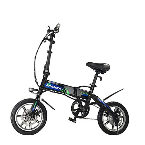 Electric Bike : GTYW, Electric Bicycle, Folding Bicycle, 14', 20', Bicycle, Adult Moped, Mini, Adult Battery Car, 36V Battery Life 60km, 48v90km, 14'black-36V7.8A