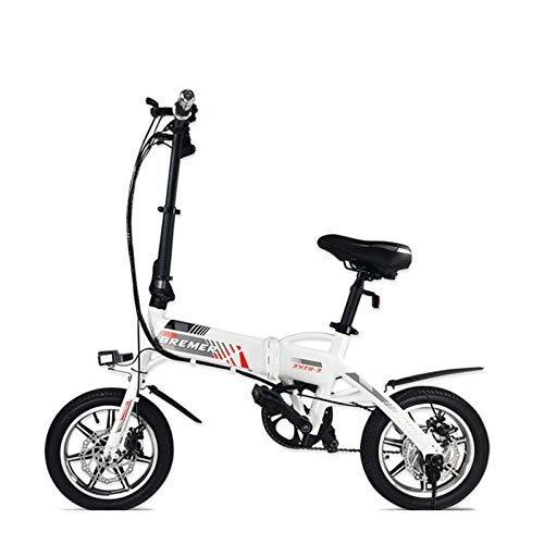 Electric Bike : GTYW, Electric Bicycle, Folding Bicycle, 14', 20', Bicycle, Adult Moped, Mini, Adult Battery Car, 36V Battery Life 60km, 48v90km, 14’white-36V7.8A