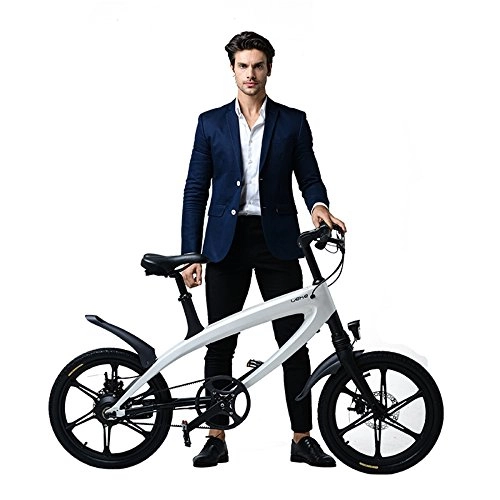 Electric Bike : GTYW Electric Bicycle Mountain Bicycle City Fashion Simple Moped Removable Lithium Smart -Built-in Bluetooth Stereo Mountain Bike, White-36V5.8AH