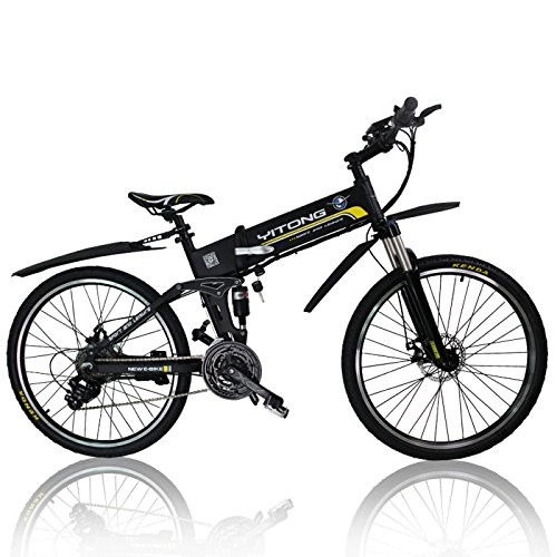 Electric Bike : GTYW, Electric, Folding, Bicycle, Mountain, Bicycle, Moped, Electric Car, Battery Life 30KM, Black-36V-240wmotor