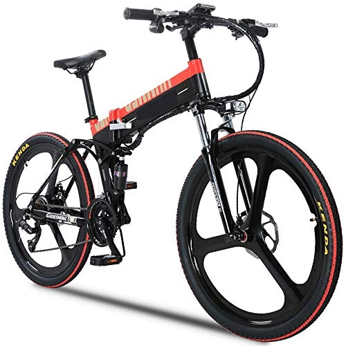 Electric Bike : GUI-Mask SDZXCFolding Electric Mountain Bike Power Bicycle 48V Lithium Battery Portable Electric Bicycle Two-Wheeled Adult Travel Smart Battery Car