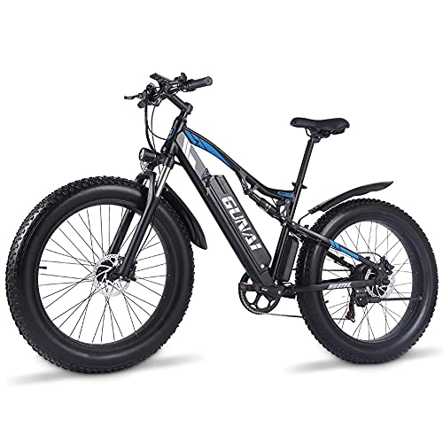 Electric Bike : GUNAI Electric Bike 1000w 26 Inch Fat Tire Mountain Bike with Removable 48V 17AH Lithium-Ion Battery and Dual Shock Absorption