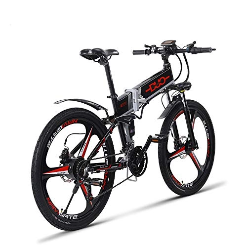 Electric Bike : GUNAI Electric Bike Folding Mountain Bike Commuter Bike with 48V Removable Lithium Battery 21 Speed and 3 Working Modes