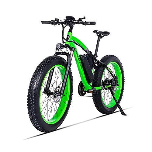 Electric Bike : GUNAI Electric Fat Bike 500W 26 inch Beach Cruiser Bike with 48V 17AH Lithium Battery(Green)