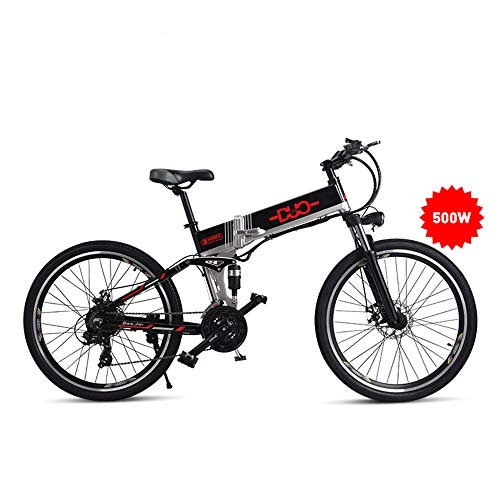 Electric Bike : GUNAI Electric Mountain Bike 26 Inch Folding E-bike with Removable Lithium Battery and 500W High Speed Brushless Motor