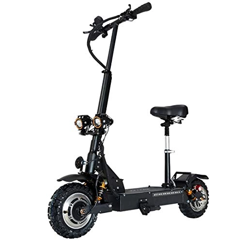 Electric Bike : GUNAI Electric Scooters Adult 3200W Motor Max Speed 85km / h Double Drive 11 inch Off-road CST Tire Folding Commuting Scooter with Seat and 60V Battery