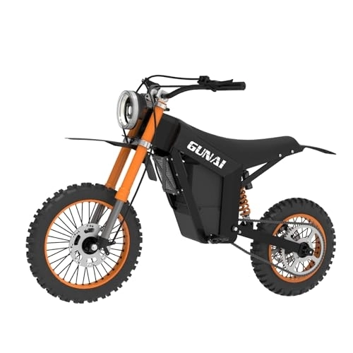 Electric Bike : GUNAI GN21 Electric Dirt Bike with 48V 21AH Electric Mountain Motorcyclefor Adult, All-Terrain Tires, Mechanical Disc Brakes