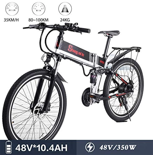 Electric Bike : GUOJIN 26" Electric Bike, Electric Bicycle with 350W Motor, 48V 10Ah Battery, Change Speed bike, Outdoor Urban Road Bikes, Black