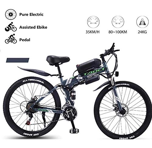 Electric Bike : GUOJIN 26 Inch Tires E-bike 3 Riding Modes 25km / h 10Ah Lithium Battery, Saddle Adjustable, Dual Disc Brakes Electric Bicycle for Commuting, Green