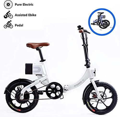 Electric Bike : GUOJIN City Electric Bicycle Bike, Electric Commute Bicycle Ebike with 250W Motor and 36V 10.4Ah Lithium Battery, Three Modes (up to 25 km / h), White