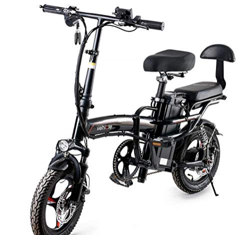 Electric Bike : GUOJIN City Electric Bicycle Bike, Electric Commute Bicycle Ebike with 400W Motor and 48V 8Ah Lithium Battery, Three Modes (up to 25 km / h), Black