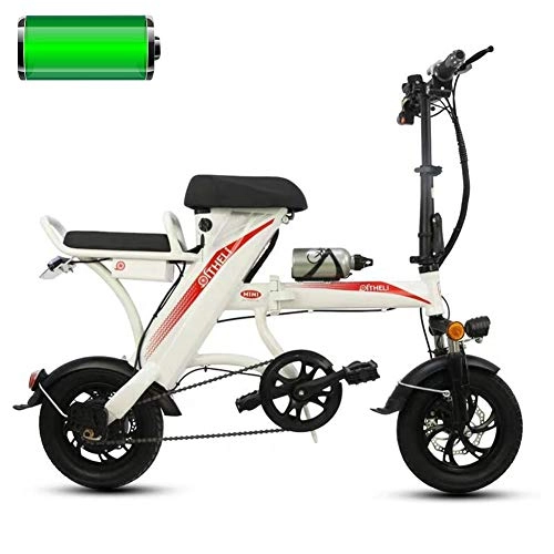 Electric Bike : GUOJIN Electric Bike 48V Folding Electric Bicycle for Adults 350W Motor Urban Commuter Folding E-Bike City Bicycle with 3 Riding Modes Max Speed 25 Km / H, White