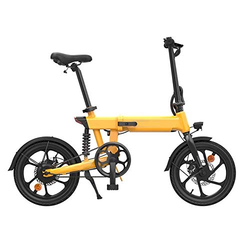 Electric Bike : GUOJIN Electric Bike Folding Ebike, Electric Bike 250W 36V with 16 Inch Tire LCD Screen for Sports Outdoor Cycling Travel Commuting Load Capacity 100 KG, Yellow