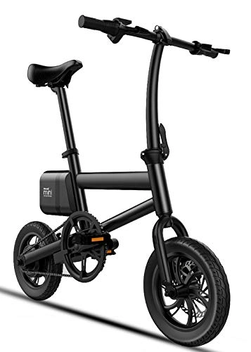 Electric Bike : GUOJIN Electric Bike for Adults And Teens Folding Ebike Electric Bike 250W 36V with 12Inch Tire LCD Screen for Sports Outdoor Cycling Travel Commuting (Black)