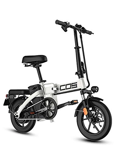 Electric Bike : GUOJIN Folding Electric Bicycle Aluminum Alloy Electric Bike Unisex Adult Youth 14 Inch 25Km / H 350W Electric Ebike Speed 25 Km / H with Pedals Power Assist