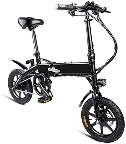 Electric Bike : GYL Ebike, Crosscountry Bike, Folding Bike, Convenient for Travel, 14Inch Aluminum Alloy, Nonslip, Shockproof, Riding, Offroad, Electric, Suitable for Camping, Urban Family, Black
