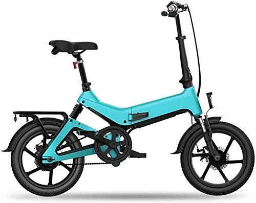 Electric Bike : GYL Ebike, Offroad Vehicle, Mountain Bike, Travel, Adult, Folding Bike, Magnesium Alloy, 16Inch 36V 7.5Ah 250W Lithium Battery for Outdoor Riding, Green
