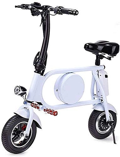 Electric Bike : GYL Electric Bicycle Folding Bicycle Mini City Adult Portable Lithium Battery Led Light Smart Display Remote Control Bicycle Suitable for Outdoor City, White