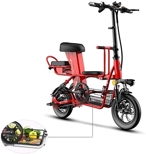 Electric Bike : GYL Electric Bicycle Folding Bicycle Threeseater Bicycle 48V Electric Bicycle 12Inch Pet Electric Bicycle with USB Charging Function for Family Commuting Outdoor