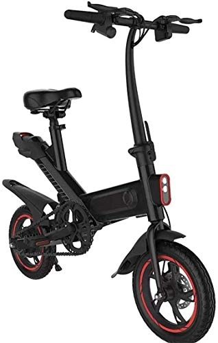 Electric Bike : GYL Electric Bicycle Mountain Bike Folding Bike Travel Adult with 48V 7.5Ah Removable Lithium Battery and 400W Brushless Motor Front and Rear Disc Brakes for Cities, Black